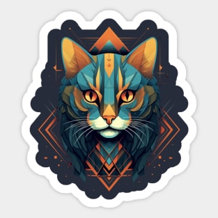 Geometric Cat Sticker